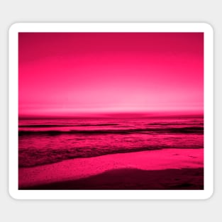 Pink Ocean Waves Sticker